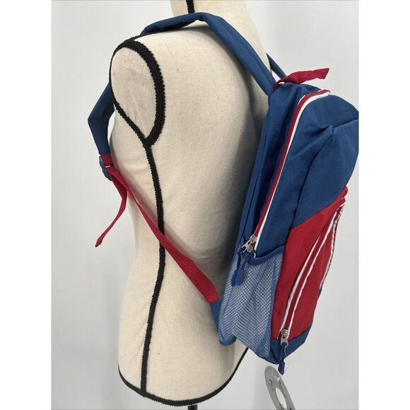 Wonder Nation Blue/Red Backpack Padded Adjustable Straps Net Pockets On Side NWT - Picture 4 of 7